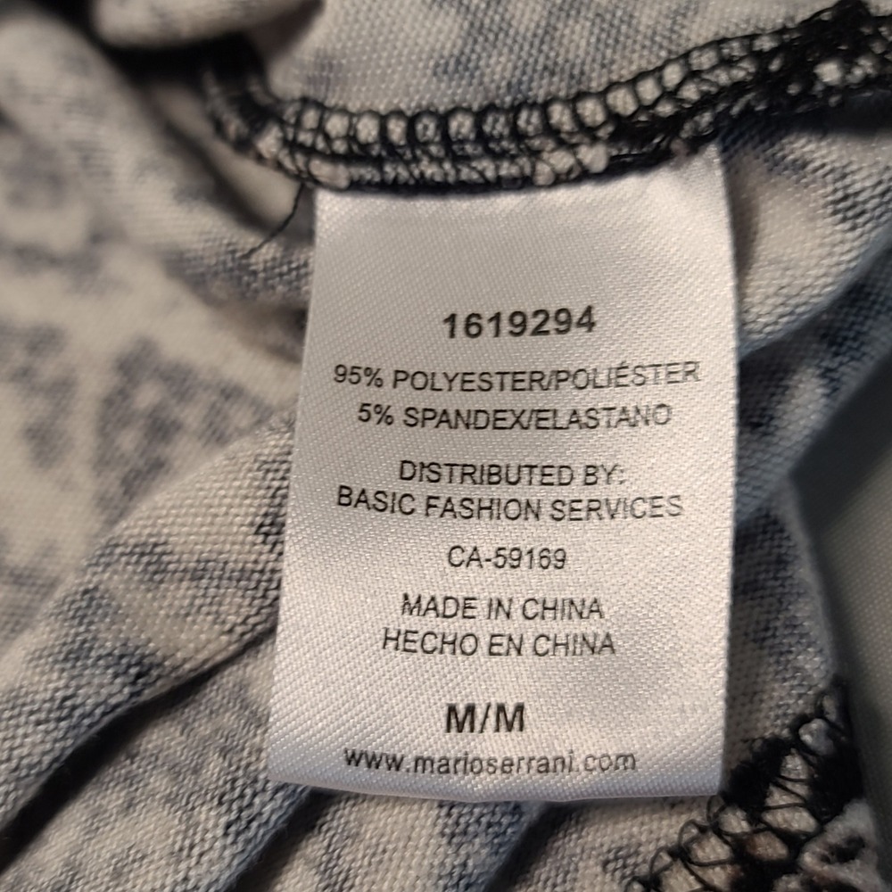 Mario Serrani Knit Top Women M Black White Geometric Chevron Snakeskin Print - Picture 3 of 7
